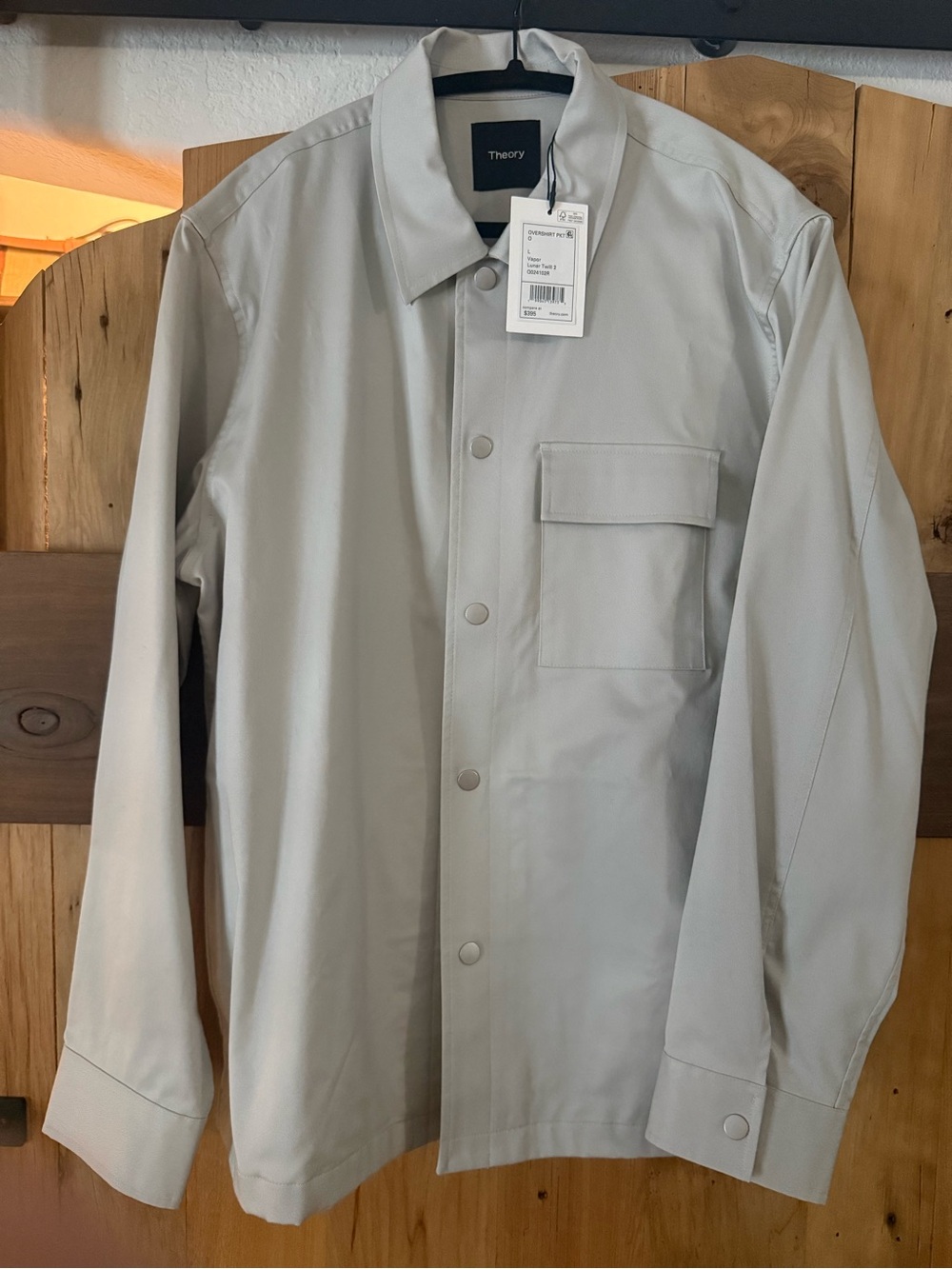 Theory Men's Light Gray Shirt Jacket